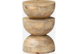Tavolino In Legno Di Mango Naturale Ø30 | Sweeek