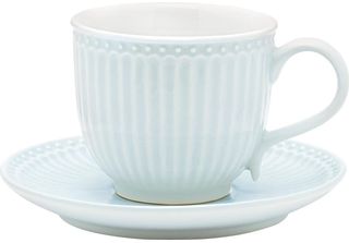 Tazza E Piattino In Ceramica Alice Pale Blue