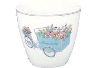 Greengate Portia Latte Cup Fiori Bianchi 0,35L