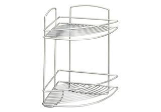 Metaltex Onda Badkamer-Hoekrek 2 Etages 22X22X35 Cm Zilver