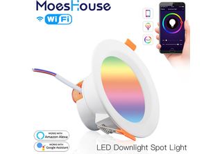 Moeshouse Wifi Smart Led Downlight 7W Rgb+Cw+Ww Dimming Round Spot Light Work W…
