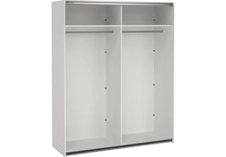 Dmora Guardaroba Grande Hagupit 62X220.4H Cm Bianco, Appendiabiti 4 Vani
