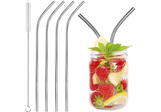 Cannucce Riutilizzabili In Acciaio Inox Intirilife - 4X Cannucce In Metallo Con…