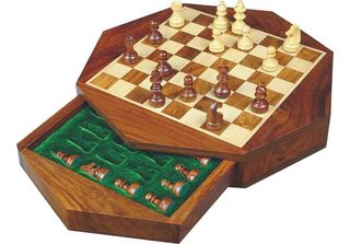 Hot Games Set Di Scacchi Magnetici Da Viaggio In Legno D'acacia 14,5X3 Cm Forma…