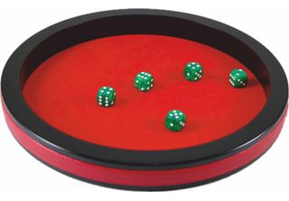 Hot Games Gioco Dei Dadi Pista Dei Dadi 34Cm Nero Mdf Rosso Feltro Giocattolo
