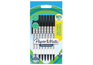 Paper:Mate 2187678 Paper:Mate Kilometrico Biro, Nero, Blister Di 8 Pezzi