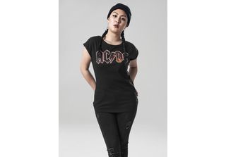 Merchcode Camicia Femminile Donna Ac/Dc Voltage Tee Nero-5Xl