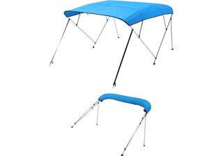 Bimini Top Copribarca - Tettuccio Parasole Blu 4 Archi 185-198Cm - Protezione P…