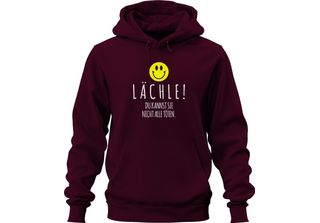 Smile You Can't Kill Them All Black Humour Smiley Unisex Hoodie Hoodie, Burgund…