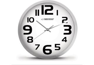 Esperanza EHC013W Wall Clock - Zurich - Black Quartz Clock Oval Black. White