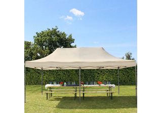 Toolport 3X6M Gazebo Pieghevole, Premium Acciaio, Crema