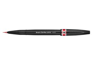 Pentel Arts SESF30C-BX Penna A Pennello Pentelarts Sign Pen Artist, Rosso