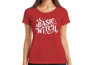 Maglietta Basic Witch Halloween Moon Stars Magical Witch Fan Gothic Donna, Ross…
