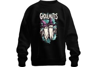 Ghoulmates Halloween Ghosts Ghost Couple Witch Hat Vintage Unisex Felpa Pullove…