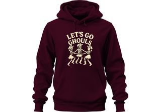 Let's Go Ghouls Horror Skeleton Cowboy Western Dance Girl Group Felpa Con Cappu…