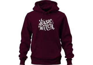 Basic Witch Halloween Moon Stars Magical Witch Fan Gothic Unisex Felpa Con Capp…