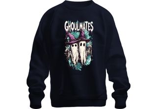 Ghoulmates Halloween Ghosts Ghost Couple Witch Hat Vintage Unisex Felpa Pullove…