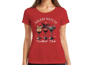 Maglietta Salem Witch Cocktail Club Halloween Cocktails Fledermaus Gruselig Dam…