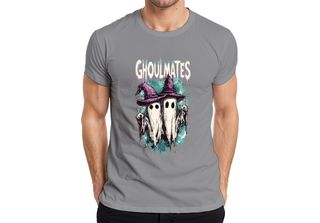 Ghoulmates Halloween Ghosts Ghost Couple Witch Hat Vintage Maglietta Da Uomo, G…