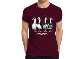 Maglietta Da Uomo Spooky Goosy Halloween Geese Funny Scary Pumpkin Goose Witch,…