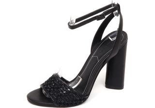 E9496 Sandalo Donna Black Kendall + Kylie Tissue/Leather Sandal Shoe Woman