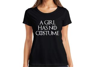 A Girl Has No Costume Halloween Saying Fantasy Parody Girls Ladies T-Shirt, Ner…
