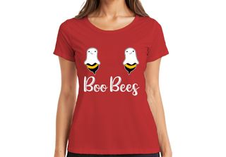 Boo Bees Halloween Pun Funny Bees Ghosts Gift Ladies T-Shirt, Rosso, Xxl