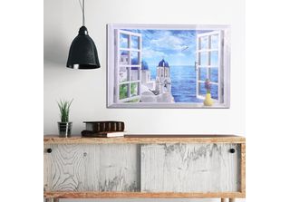 3D Grande Rimovibile Spiaggia Mare Finestra Scenario Wall Sticker Autoadesivo C…