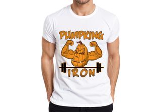 Maglietta Da Uomo Pumpking Iron Halloween Pumpkin Fitness Weightlifting Gift, B…