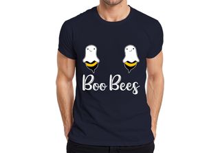 Maglietta Da Uomo Boo Bees Halloween Pun Funny Bees Ghosts Gift, Navy, S