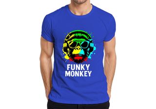 Funky Monkey Cuffie Occhiali Da Sole Musica Dj Retrò Colorato Streetwear T-Shir…