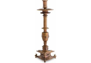 Casa Padrino Candeliere Barocco In Oro Antico H. 39,5 Cm - Decorazione Barocca