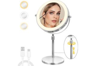 Specchio Cosmetico Luminoso Da 8 Pollici Cuteefun, Ingrandimento 1X/10X Sul Sup…