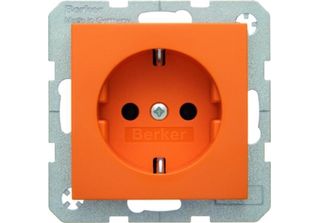 Berker 47438914 Presa Schuko Arancione, Lucida Berkers.1/B.3/B.7