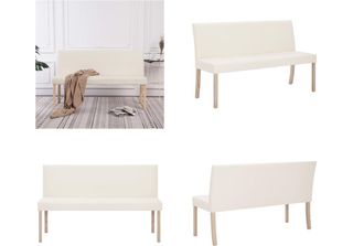 Vidaxl Panca 139,5 Cm In Pelle Finta Bianco Crema - Panca - Panche - Panca Da C…