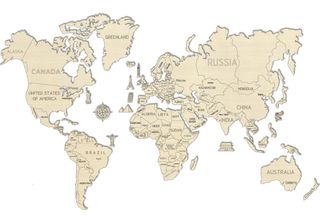 Mappamondo In Legno Wooden City, Formato Xl (120X80Cm)