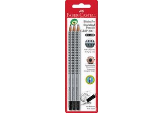 FABER-CASTELL Bleistift Grip 2001 Mit G-Tip Hb 3X Bk