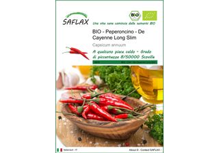 Saflax -- Peperoncino - De Cayenne Long Slim - 10 Semi - Capsicum