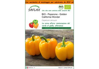 Saflax Garden In The Bag - Bio - Peperone - Golden California Wonder - 20 Semi …