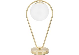 Mauro Ferretti Lampada Da Tavolo Glamy Ablegen E14 25X18X50 Cm Bianco Oro