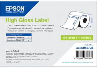 Epson High Gloss Label - Die-Cut Roll: 210Mm X 297Mm, 194 Labels