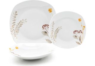 Home Elements Set Da Pranzo 6 Pezzi Piatto, 6 Pezzi Piatto Fondo, 6 Pezzi Piatt…
