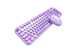 Set Tastiera + Mouse Senza Fili Mofii Lovely 2.4G (Viola)