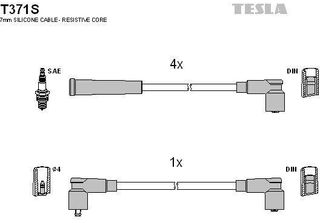 Tesla T371S Set Di Cavi D'accensione Set Di Cavi D'accensione Per Skoda Favorit…