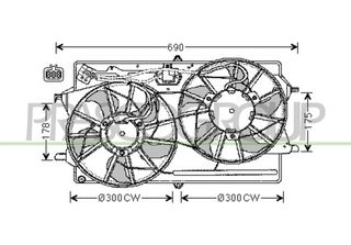 Prasco FD420F007 - Ventola Radiatore Oe 1075130 Per Focus (Daw, Dbw), Focus (Df…