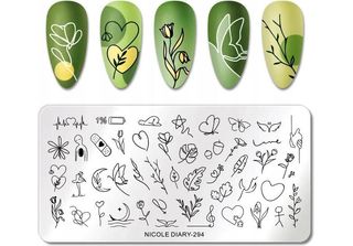 Nailart Stamping Platte Blumen Skizze