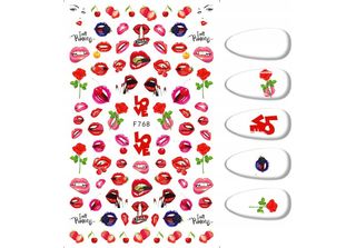 Nail Art Adesivo Modello Lippen Rose