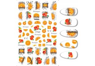 Nailart Sticker Arancione Disegni
