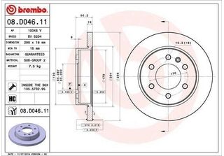 Brembo 08.D046.11 - Disco Freno Oe 9104232100 Per Esprinter (B907, B910), Sprin…
