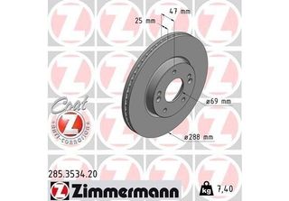 Zimmermann 285.3534.20 - Disco Freno Per I30 (Pd), Ceed (Cd), Xceed (Cd)